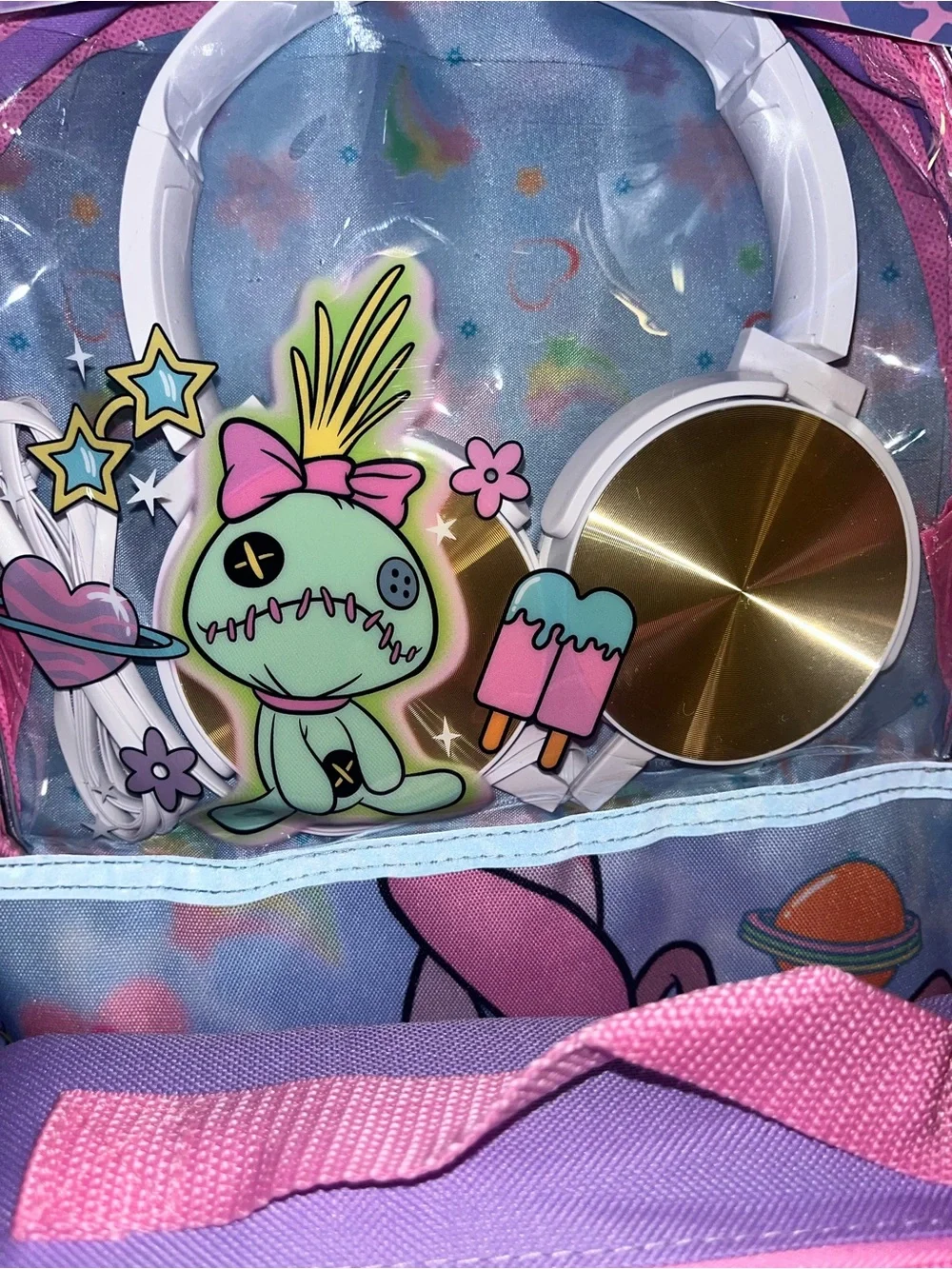 Disney Pink and Blue Lilo & Stitch Kids Backpack and Lunch Bag Set